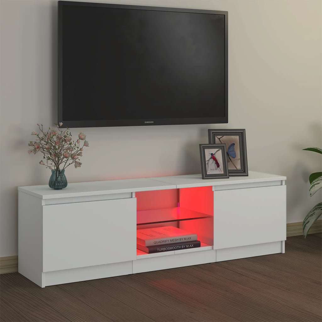 Tv-meubel met LED-verlichting 140x40x35,5 cm bruin eikenkleur