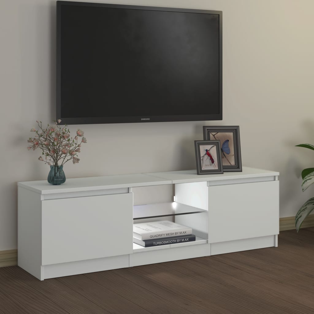 Tv-meubel met LED 140x40x35,5 cm bewerkt hout oud houtkleurig