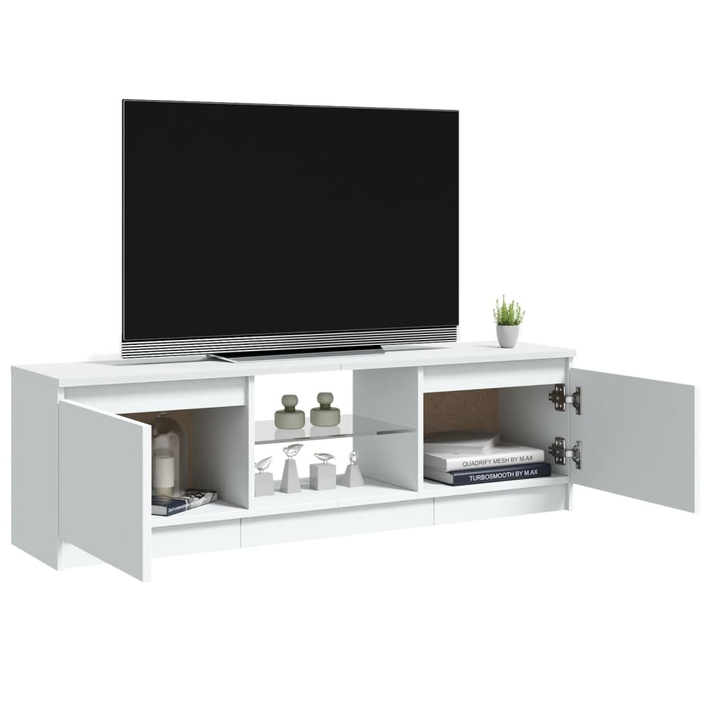 Tv-meubel met LED-verlichting 140x40x35,5 cm bruin eikenkleur