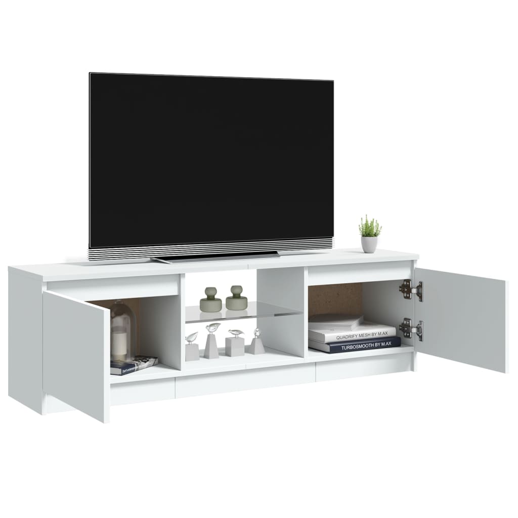 Tv-meubel met LED 140x40x35,5 cm bewerkt hout oud houtkleurig