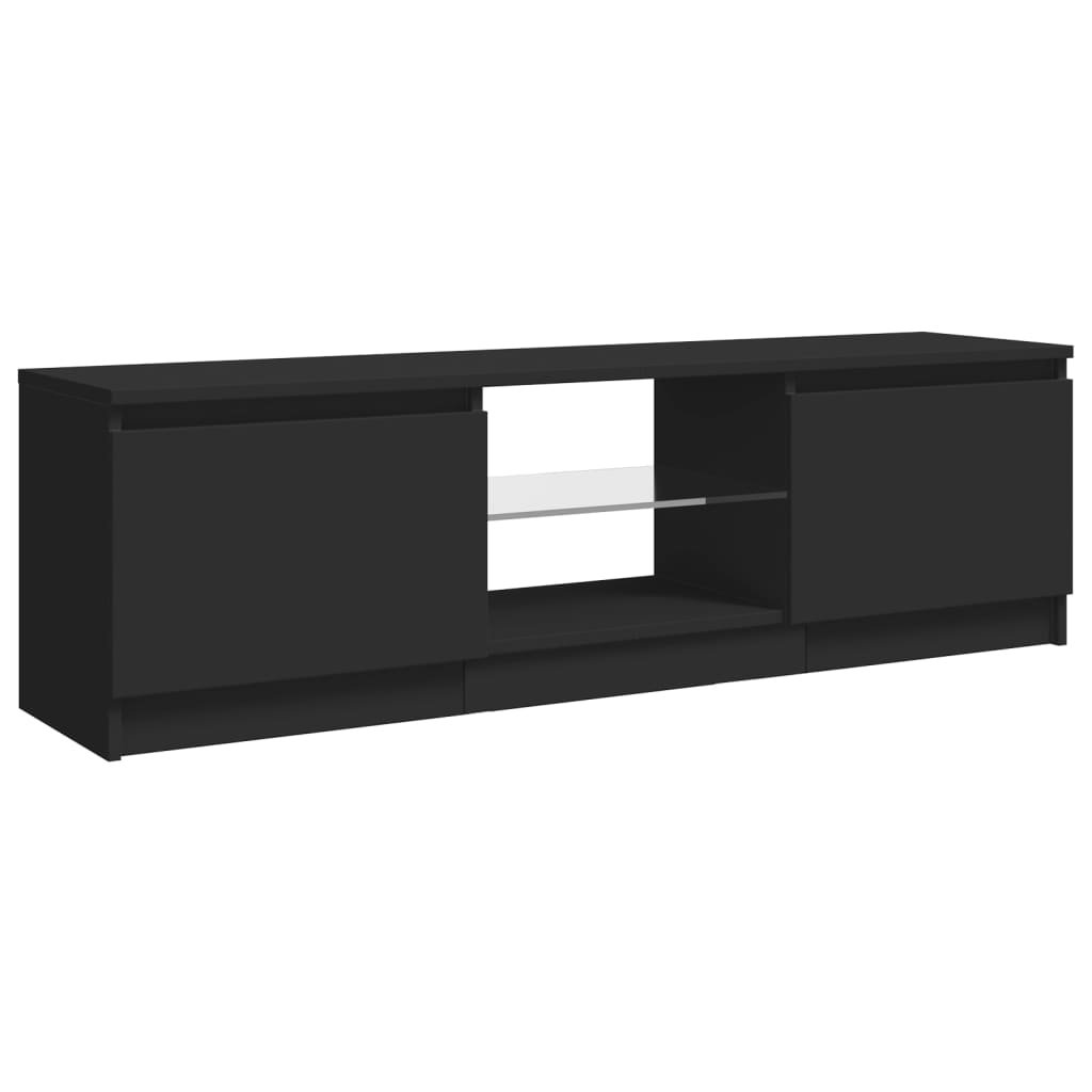 Tv-meubel met LED 140x40x35,5 cm bewerkt hout oud houtkleurig