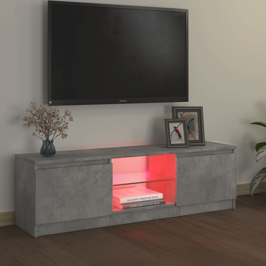 Tv-meubel met LED 140x40x35,5 cm bewerkt hout oud houtkleurig