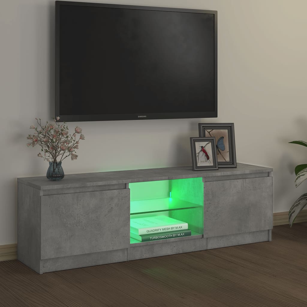 Tv-meubel met LED 140x40x35,5 cm bewerkt hout oud houtkleurig