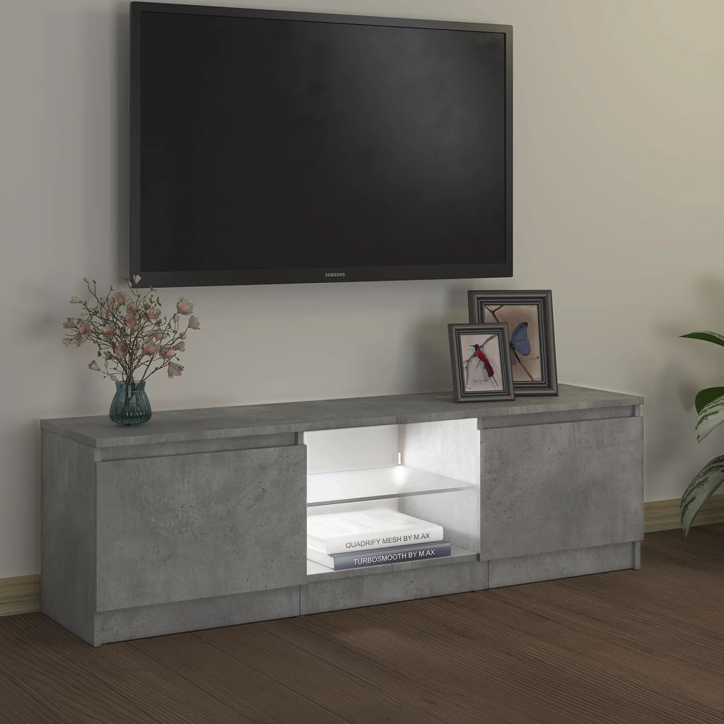 Tv-meubel met LED 140x40x35,5 cm bewerkt hout oud houtkleurig