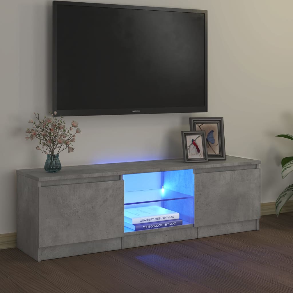 Tv-meubel met LED-verlichting 140x40x35,5 cm bruin eikenkleur