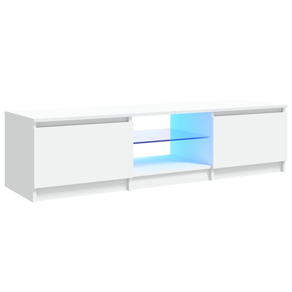 Tv-meubel met LED-verlichting 140x40x35,5 cm bruin eikenkleur