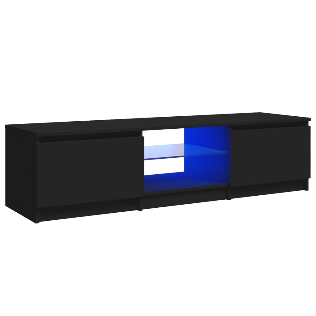 Tv-meubel met LED 140x40x35,5 cm bewerkt hout oud houtkleurig