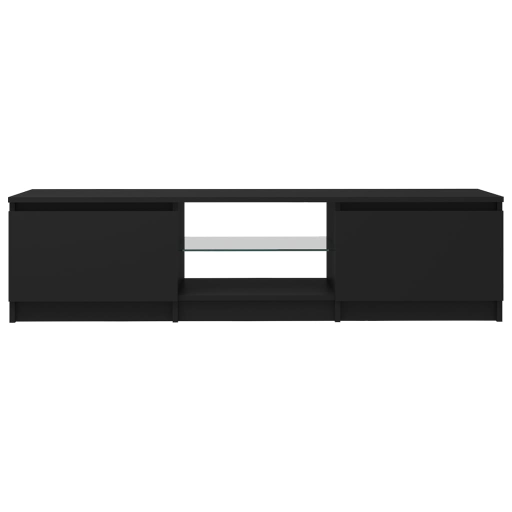 Tv-meubel met LED 140x40x35,5 cm bewerkt hout oud houtkleurig