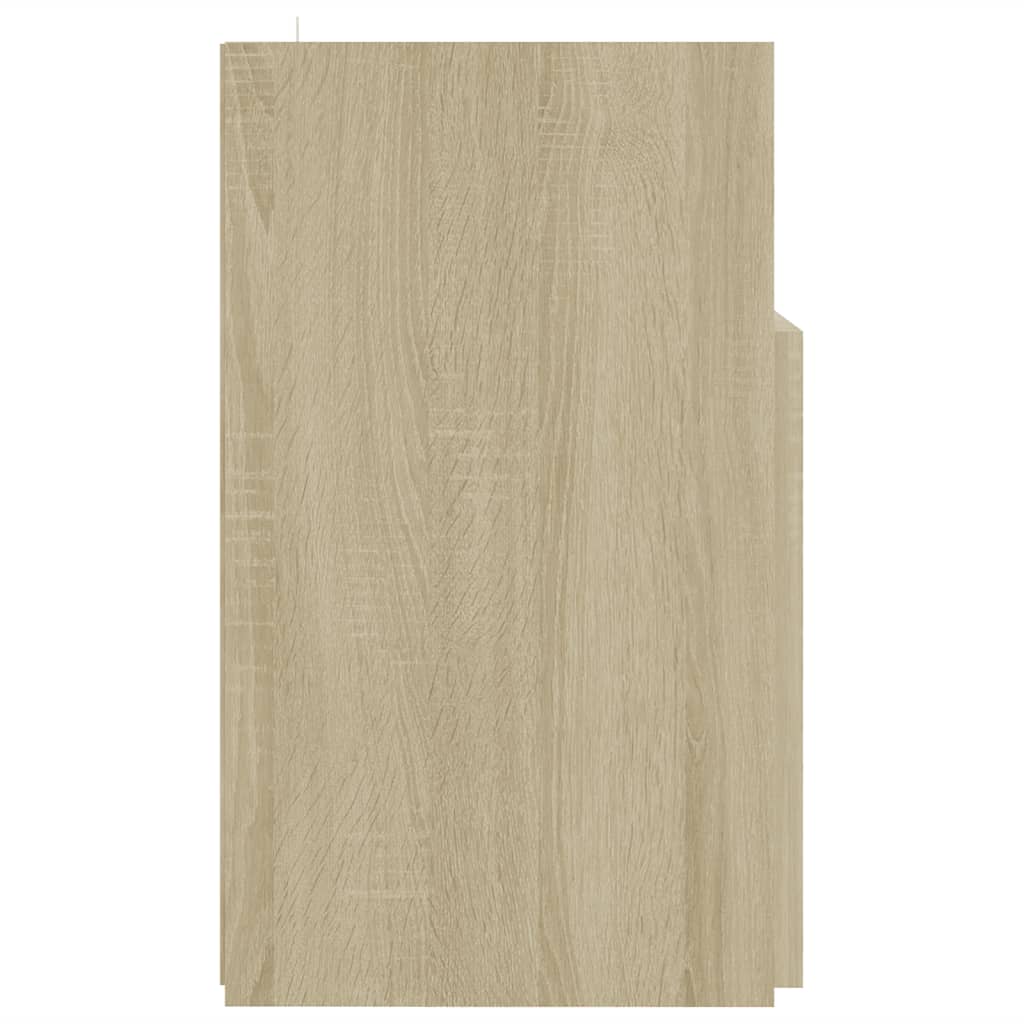 Tv-meubel met LED 120x30x50 cm bewerkt hout artisanaal eiken