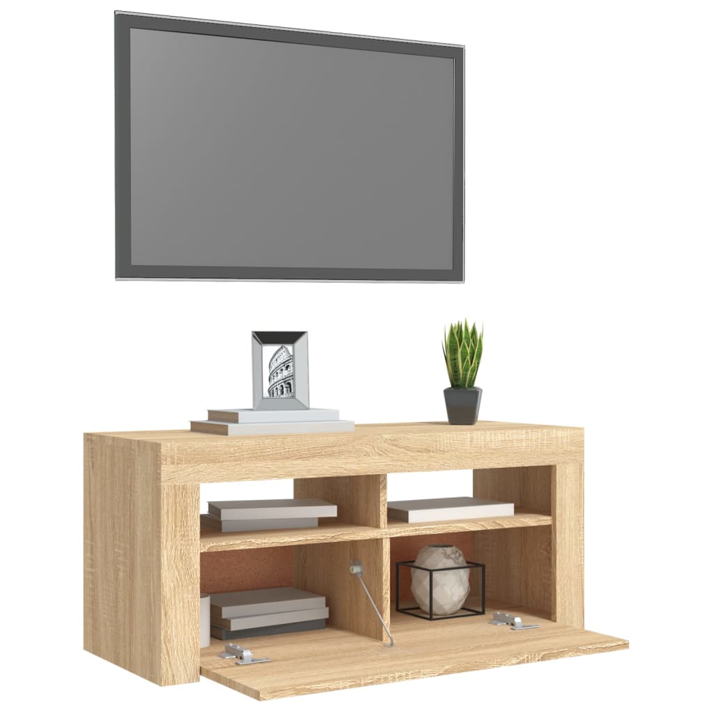 Tv-meubel met LED-verlichting 90x35x40 cm