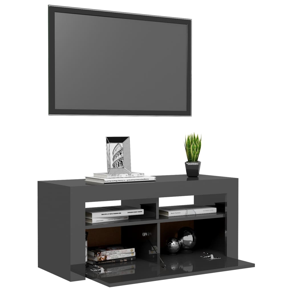 Tv-meubel met LED-verlichting 90x35x40 cm