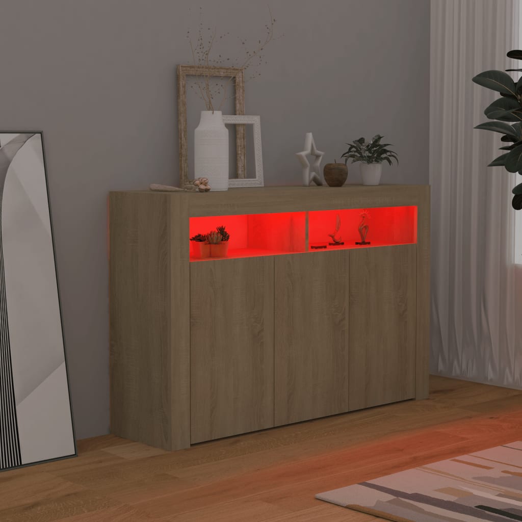 Dressoir met LED-verlichting 115,5x30x75 cm