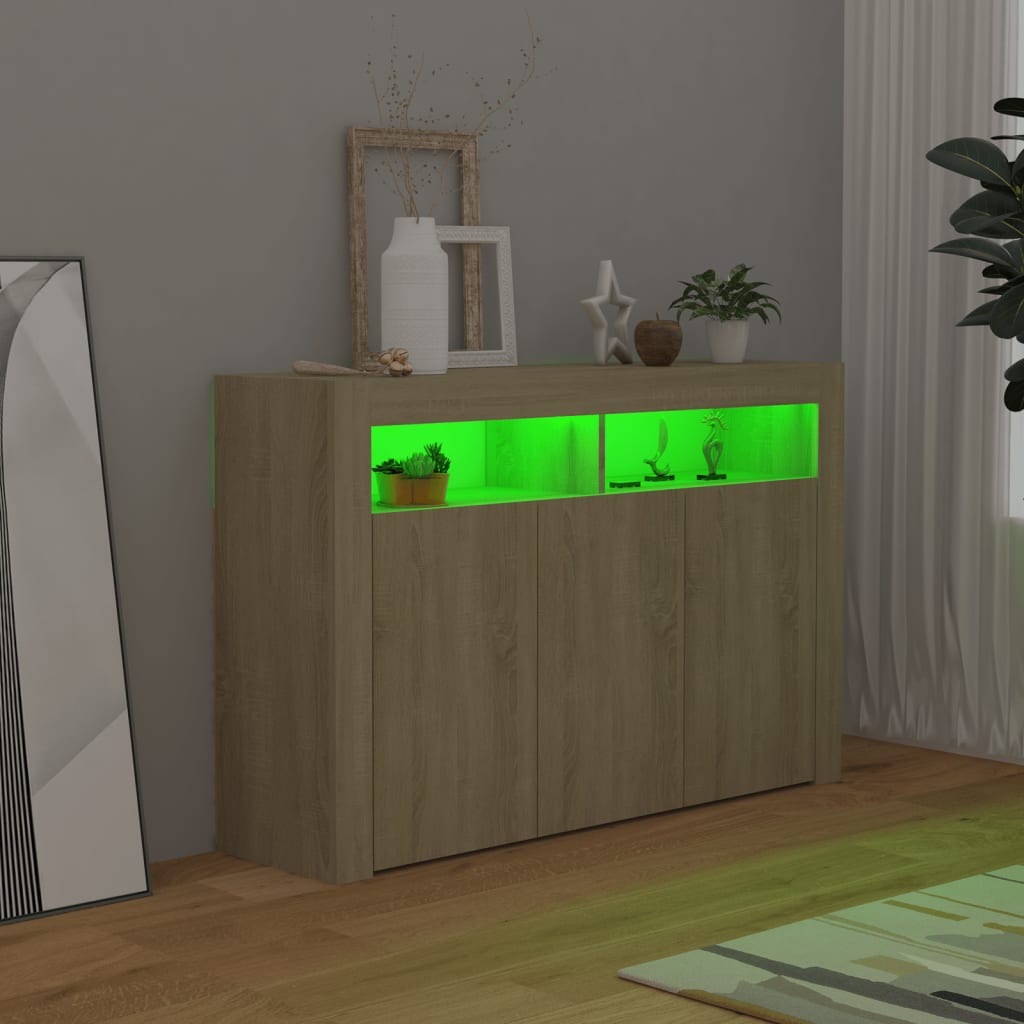 Dressoir met LED-verlichting 115,5x30x75 cm