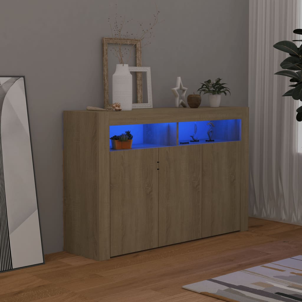 Dressoir met LED-verlichting 115,5x30x75 cm