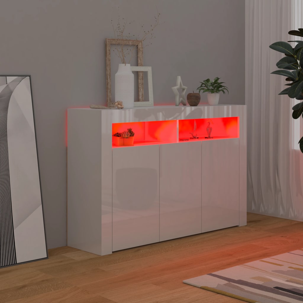 Dressoir met LED-verlichting 115,5x30x75 cm