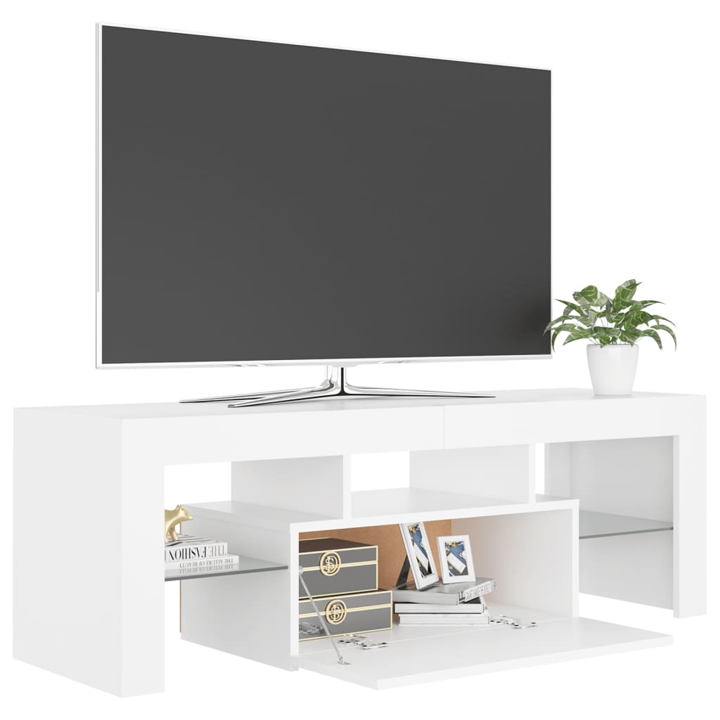 Tv-meubel met LED 120x36,5x40 cm bewerkt hout oud hout