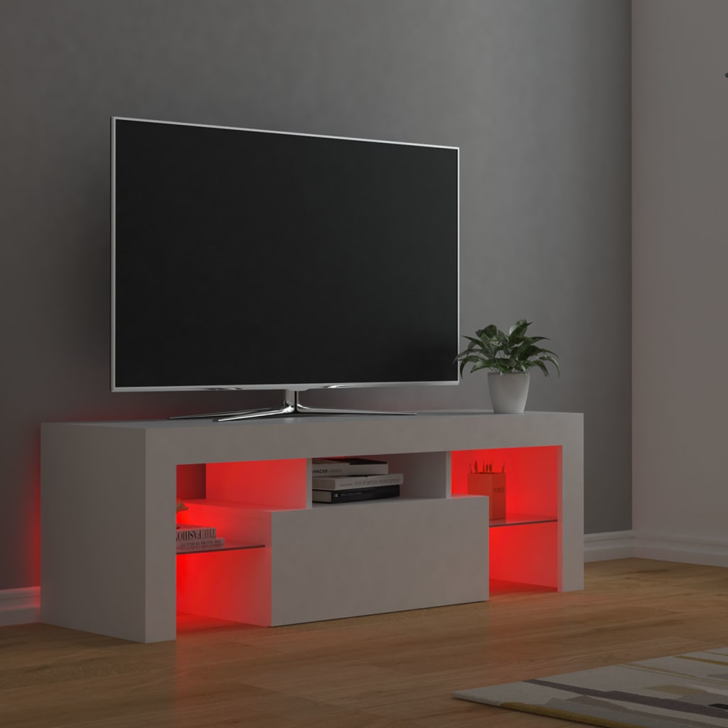 Tv-meubel met LED-verlichting 120x35x40cm eikenkleurig