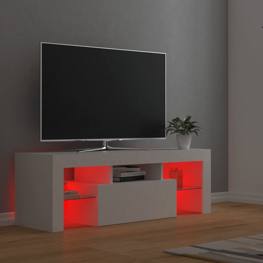 Tv-meubel met LED 120x36,5x40 cm bewerkt hout oud hout