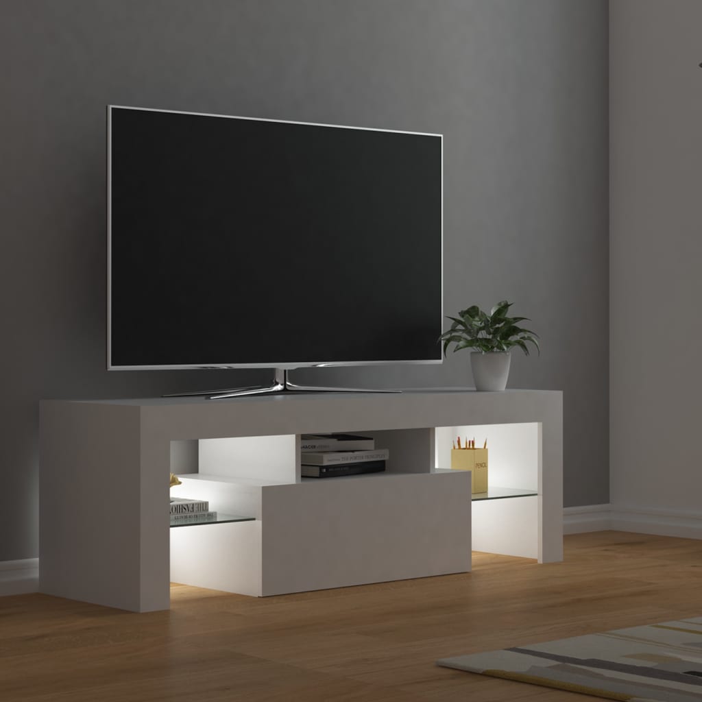 Tv-meubel met LED-verlichting 120x35x40cm eikenkleurig