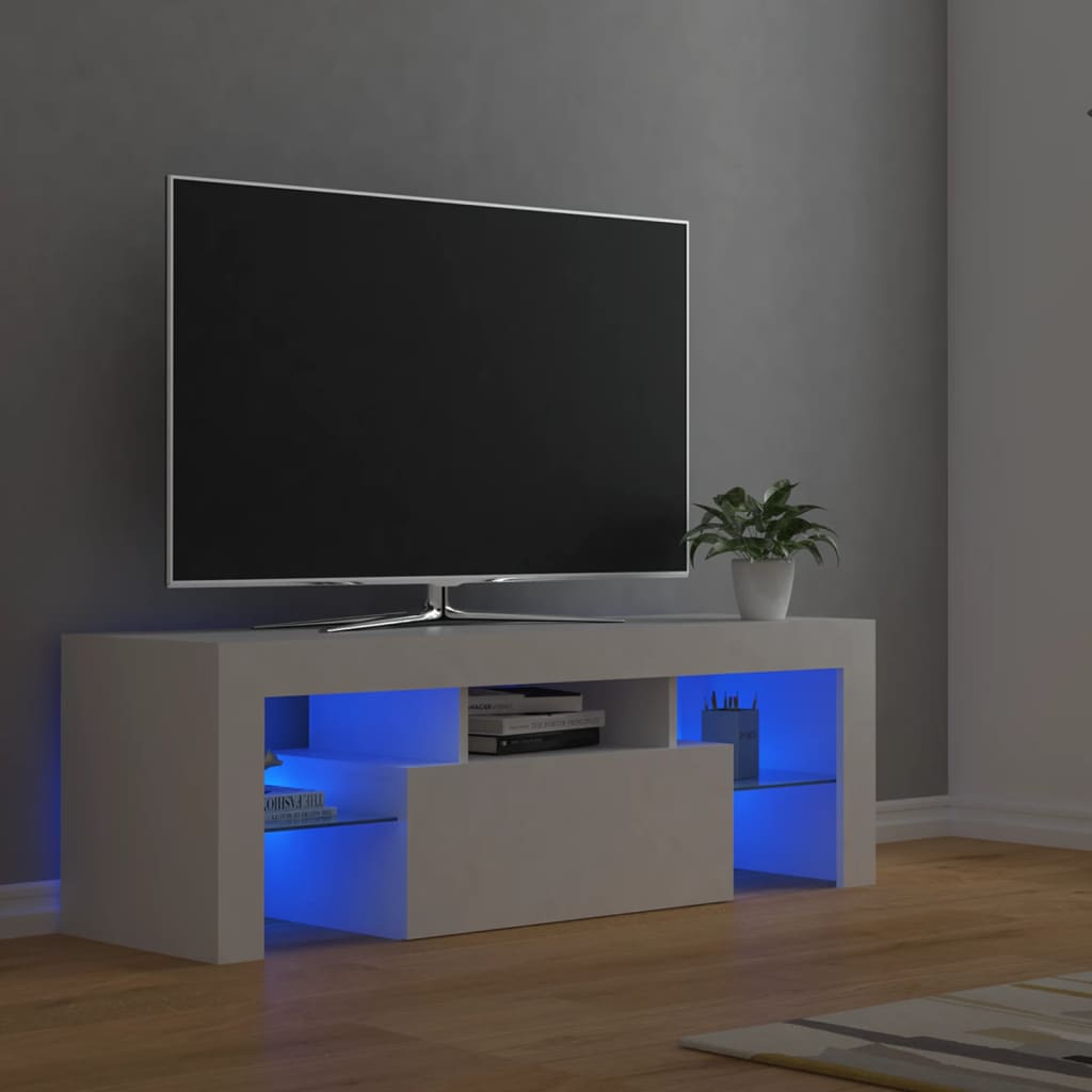 Tv-meubel met LED-verlichting 120x35x40cm eikenkleurig