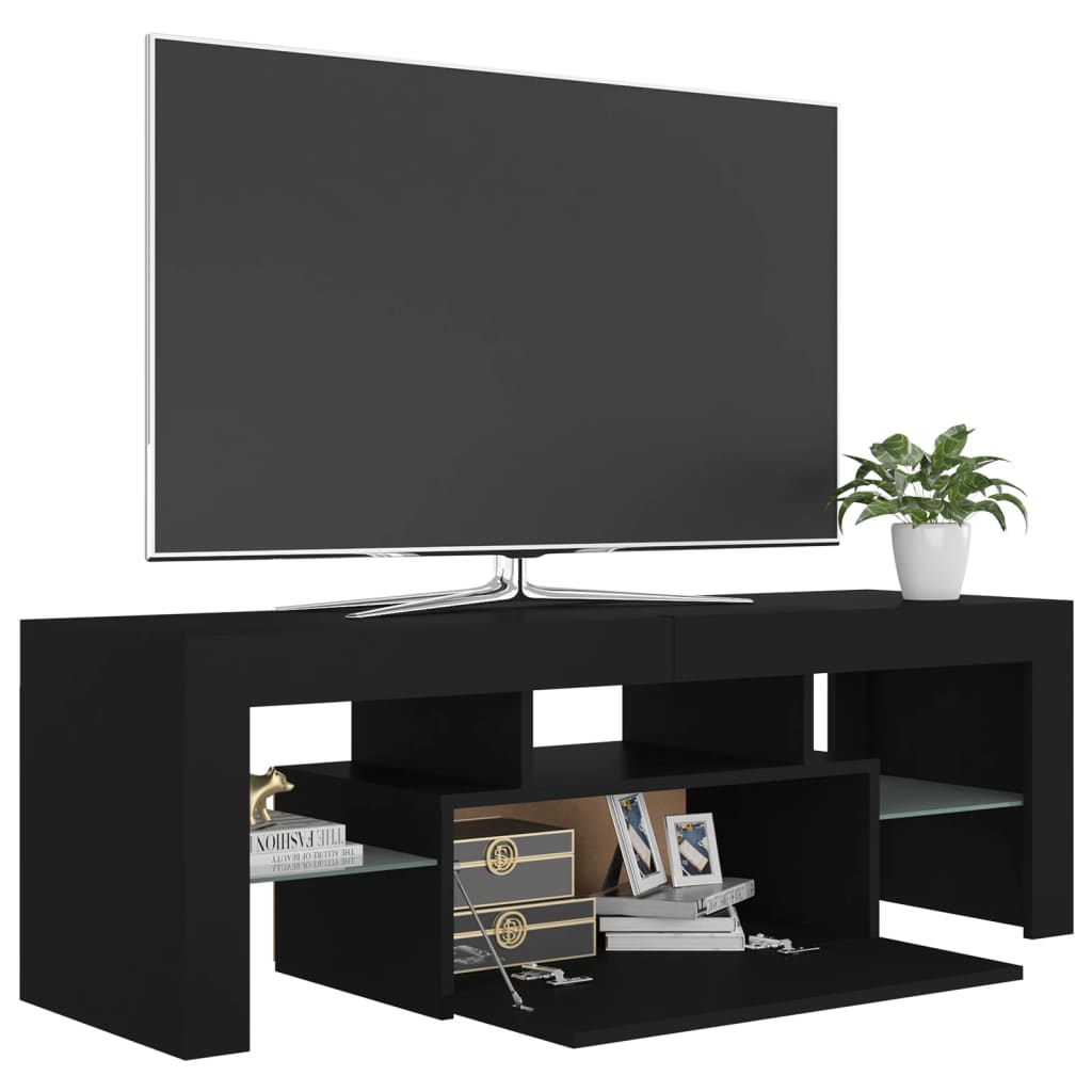 Tv-meubel met LED 120x36,5x40 cm bewerkt hout oud hout