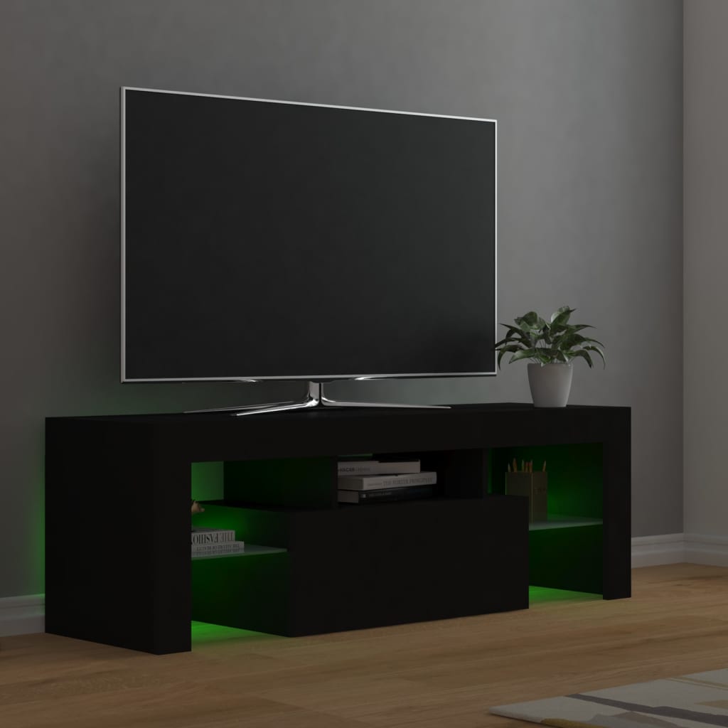 Tv-meubel met LED-verlichting 120x35x40cm eikenkleurig