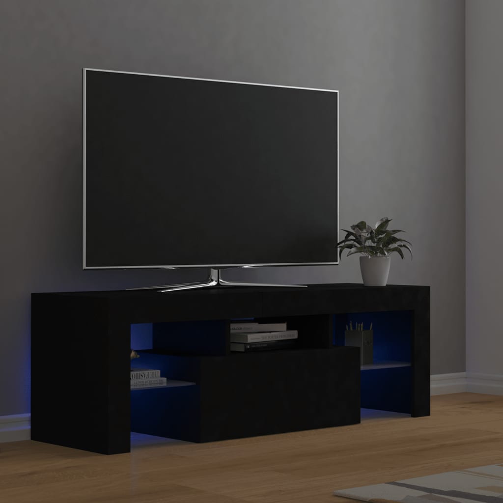 Tv-meubel met LED 120x36,5x40 cm bewerkt hout oud hout