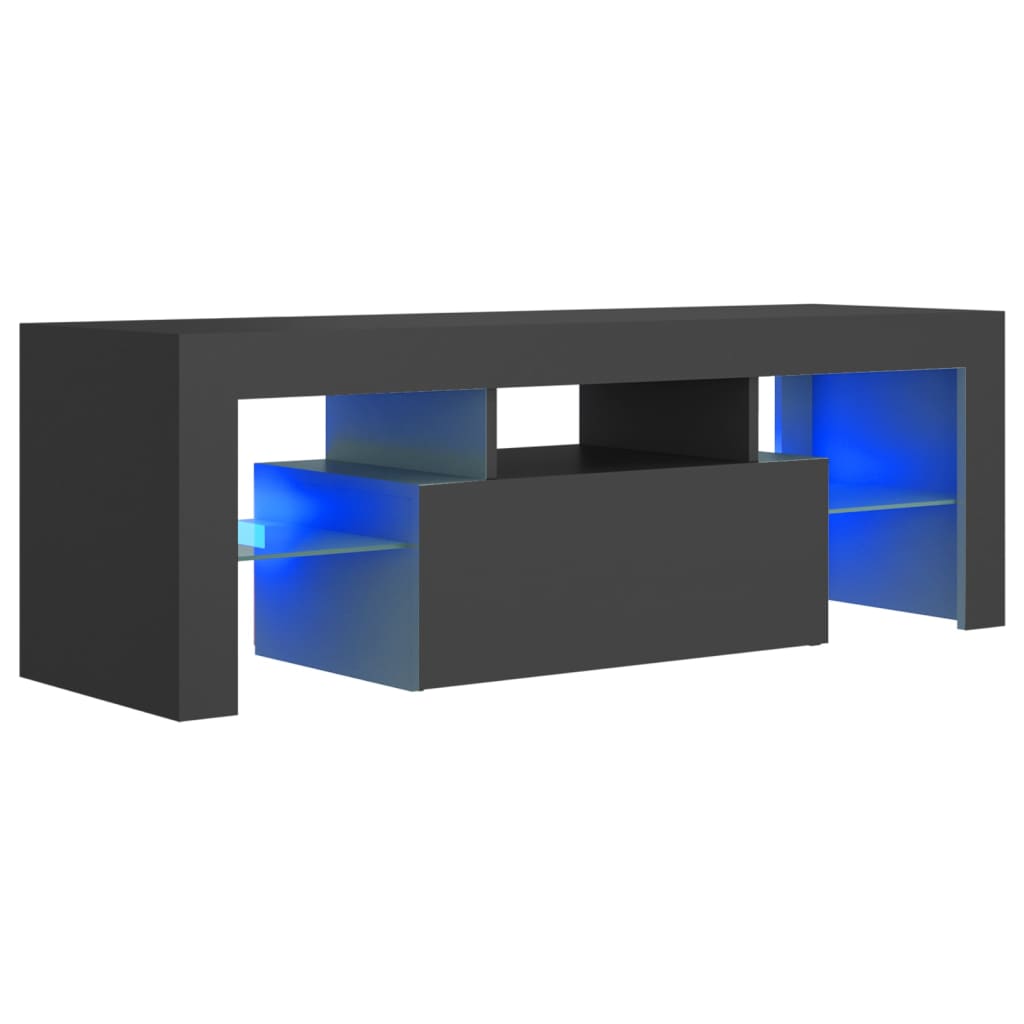 Tv-meubel met LED-verlichting 120x35x40cm eikenkleurig