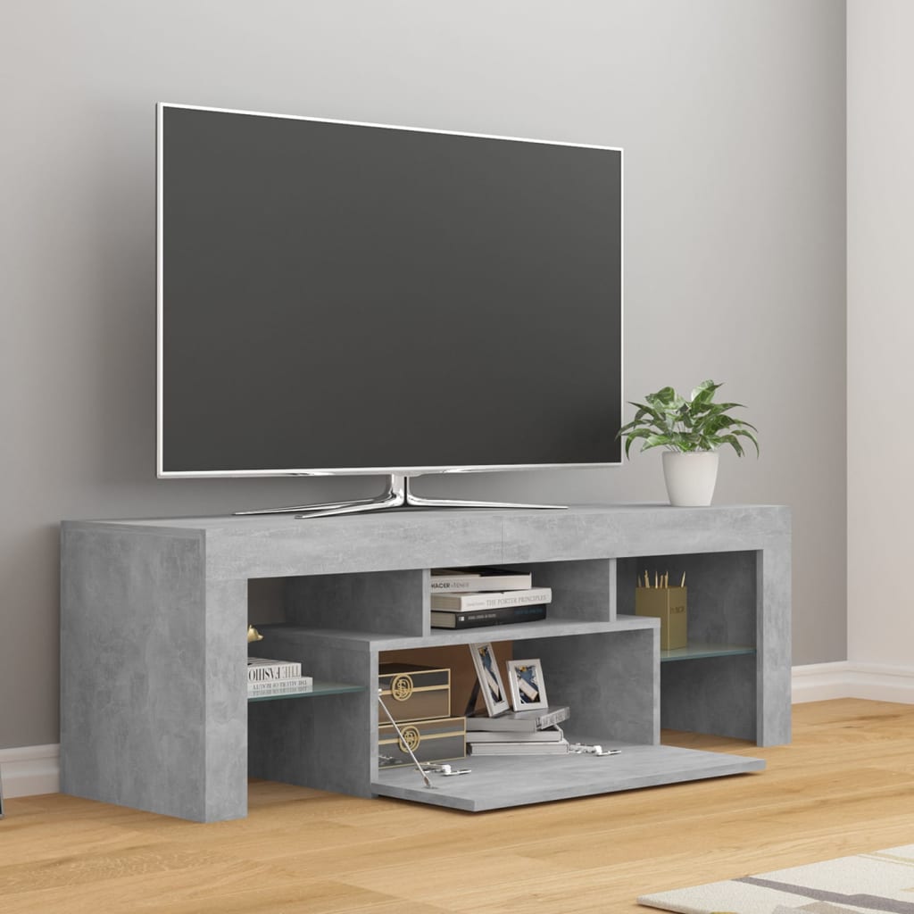 Tv-meubel met LED 120x36,5x40 cm bewerkt hout oud hout