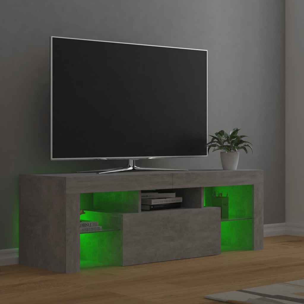 Tv-meubel met LED 120x36,5x40 cm bewerkt hout oud hout