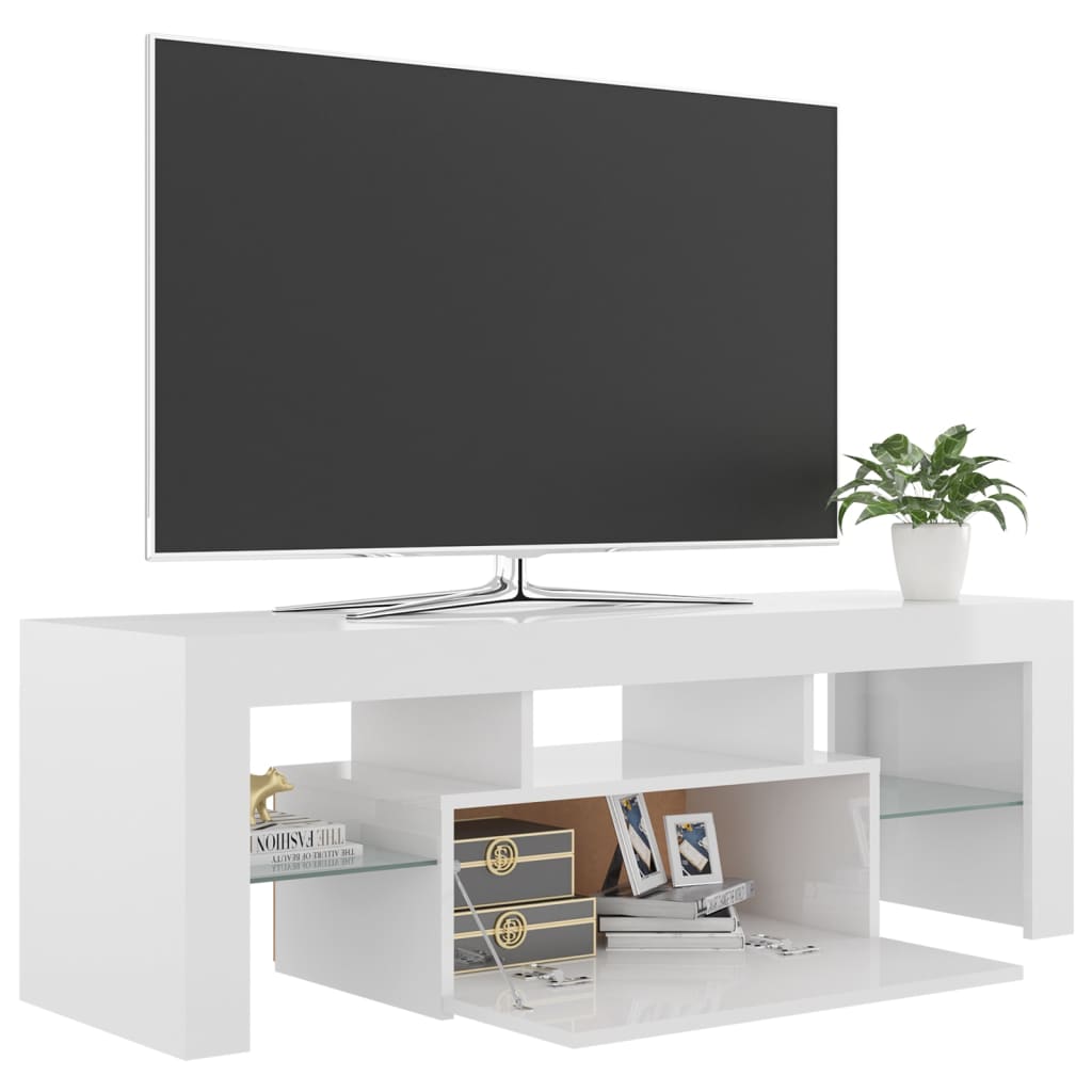 Tv-meubel met LED-verlichting 120x35x40cm eikenkleurig