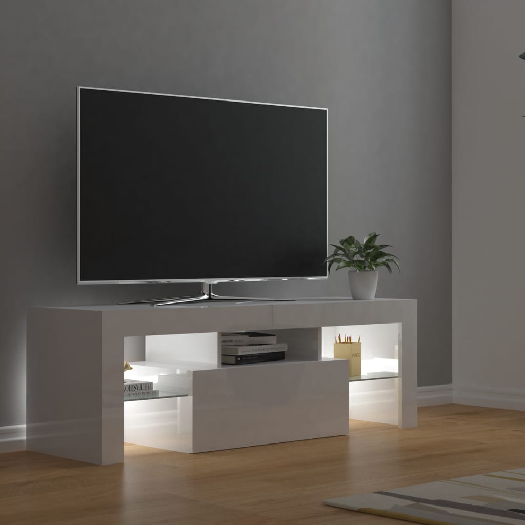 Tv-meubel met LED 120x36,5x40 cm bewerkt hout oud hout