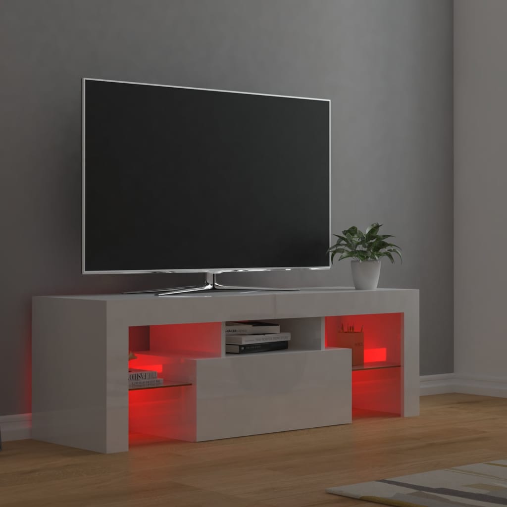 Tv-meubel met LED 120x36,5x40 cm bewerkt hout oud hout