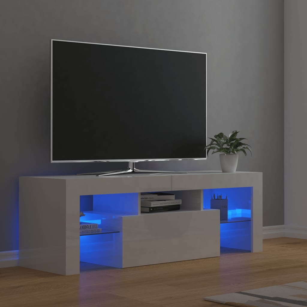 Tv-meubel met LED 120x36,5x40 cm bewerkt hout oud hout