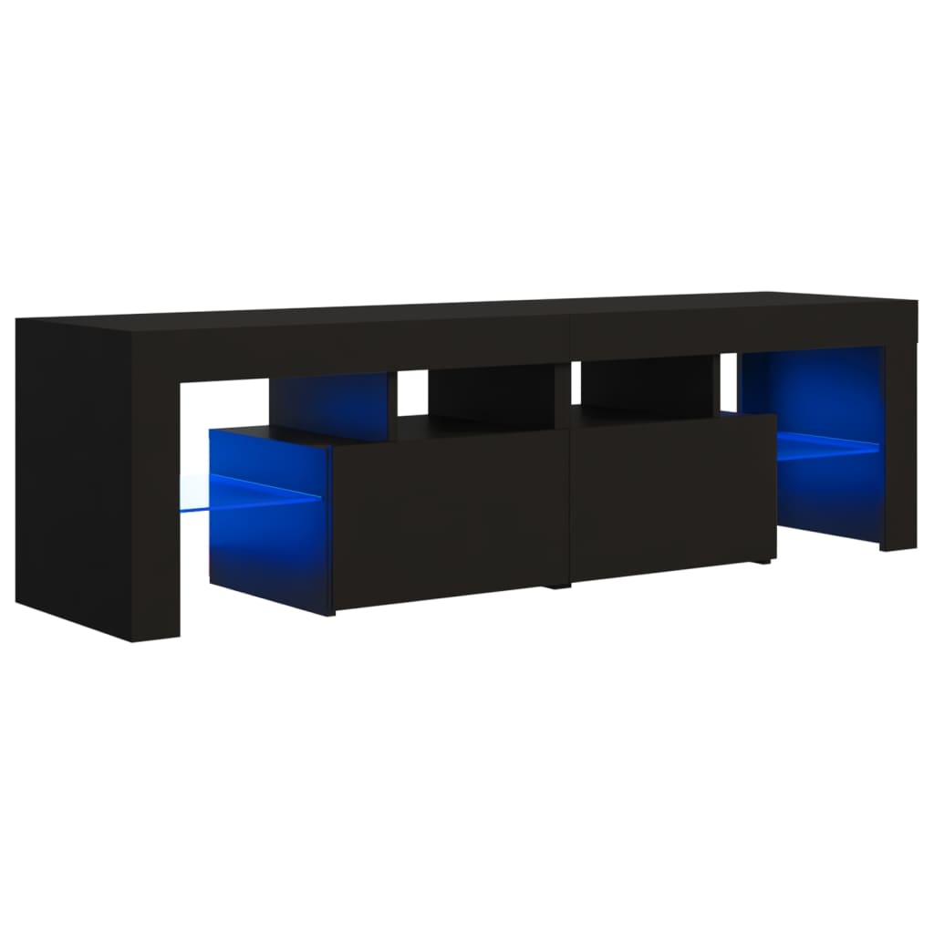 Tv-meubel met LED 140x36,5x40 cm bewerkt hout oud hout