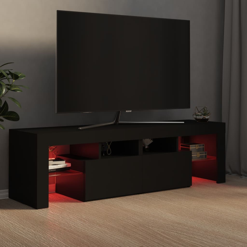 Tv-meubel met LED 140x36,5x40 cm bewerkt hout oud hout