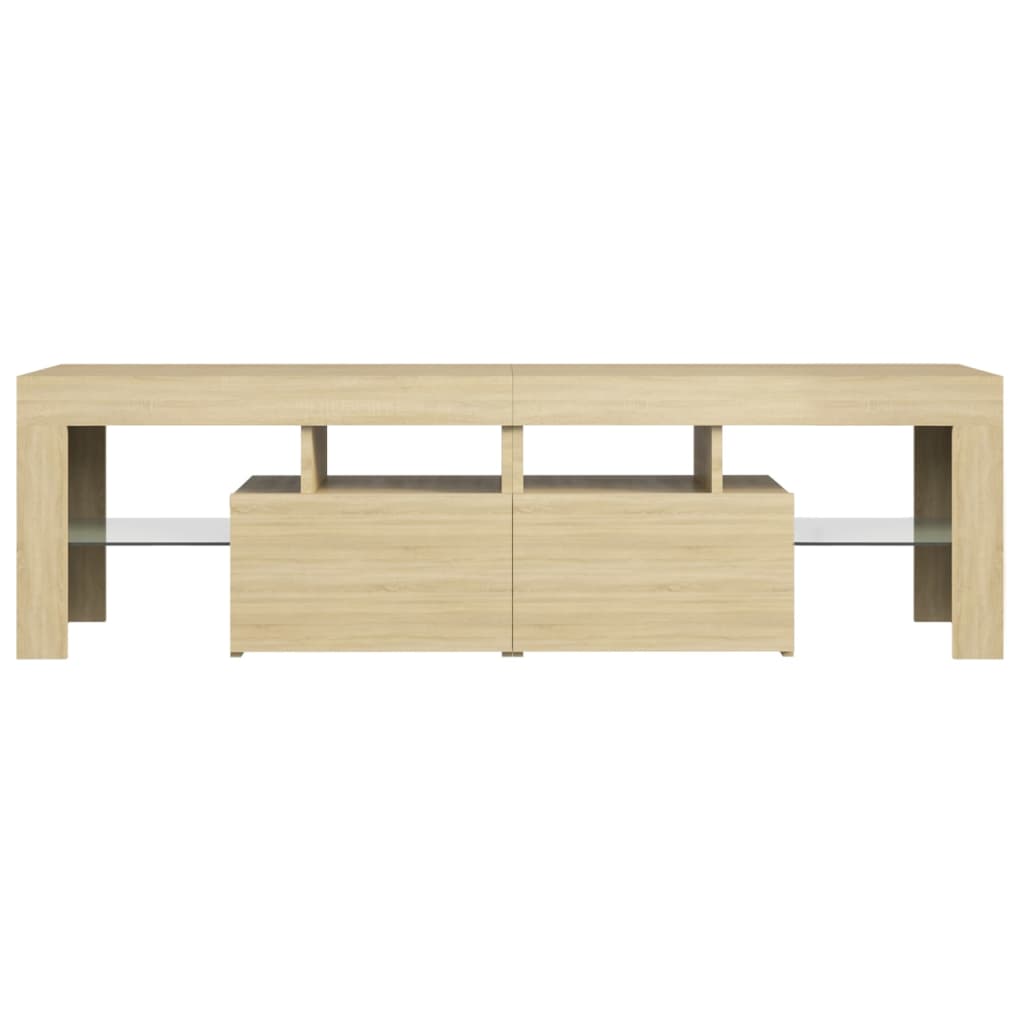 Tv-meubel met LED 140x36,5x40 cm bewerkt hout oud hout