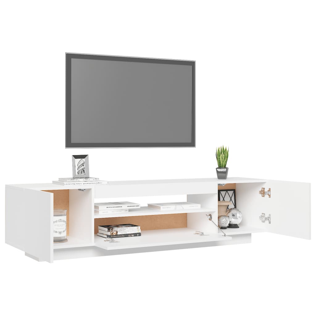 Tv-meubel met LED 160x35x40 cm bewerkt hout oud hout