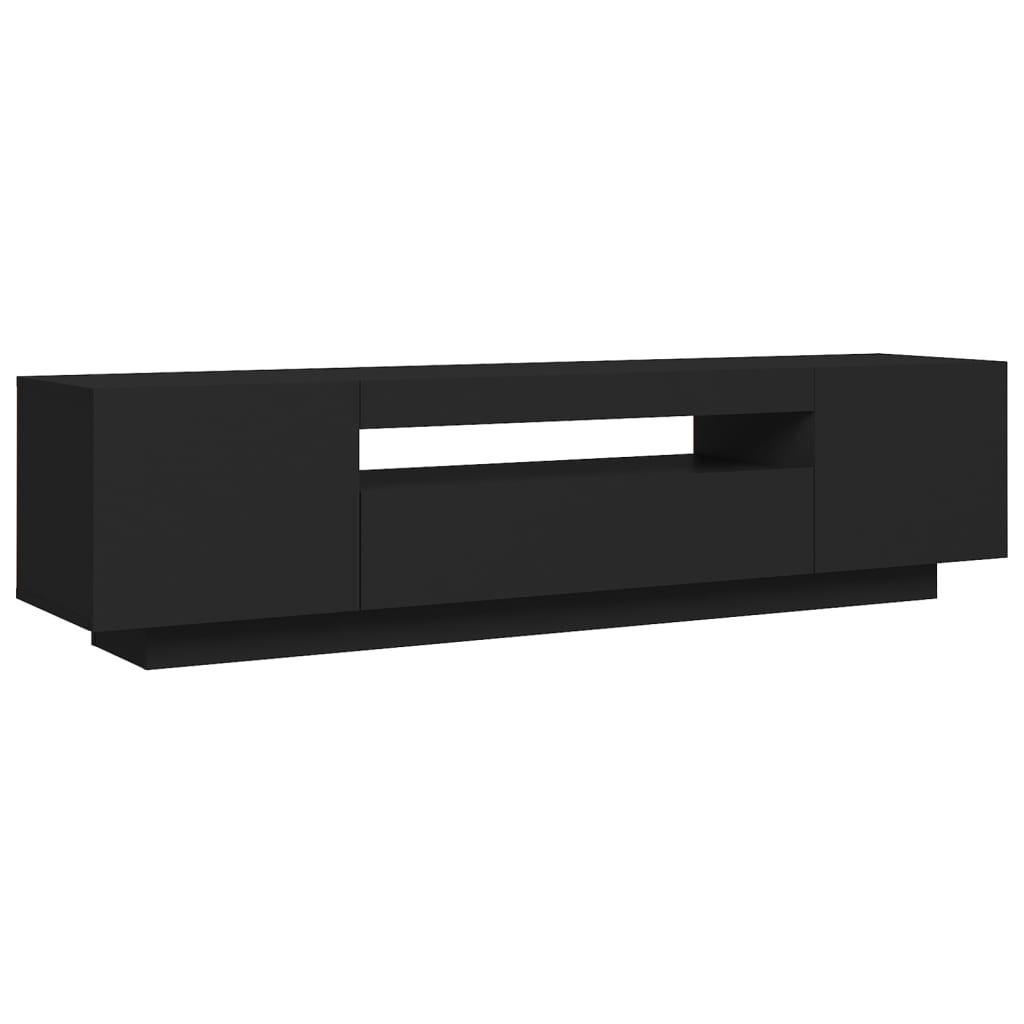 Tv-meubel met LED 160x35x40 cm bewerkt hout oud hout