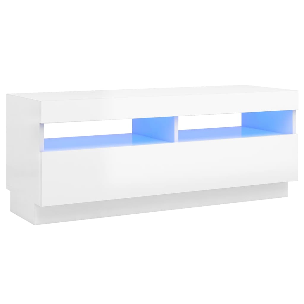 Tv-meubel met LED 80x35x40 cm bewerkt hout artisanaal eiken