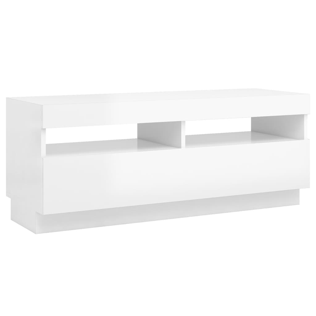 Tv-meubel met LED 80x35x40 cm bewerkt hout artisanaal eiken