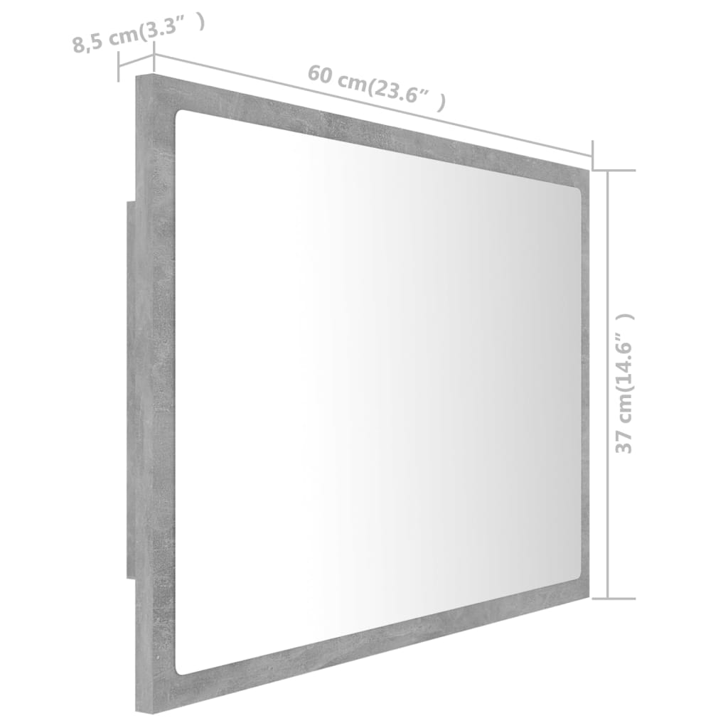 Badkamerspiegel LED 60x8,5x37 cm acryl