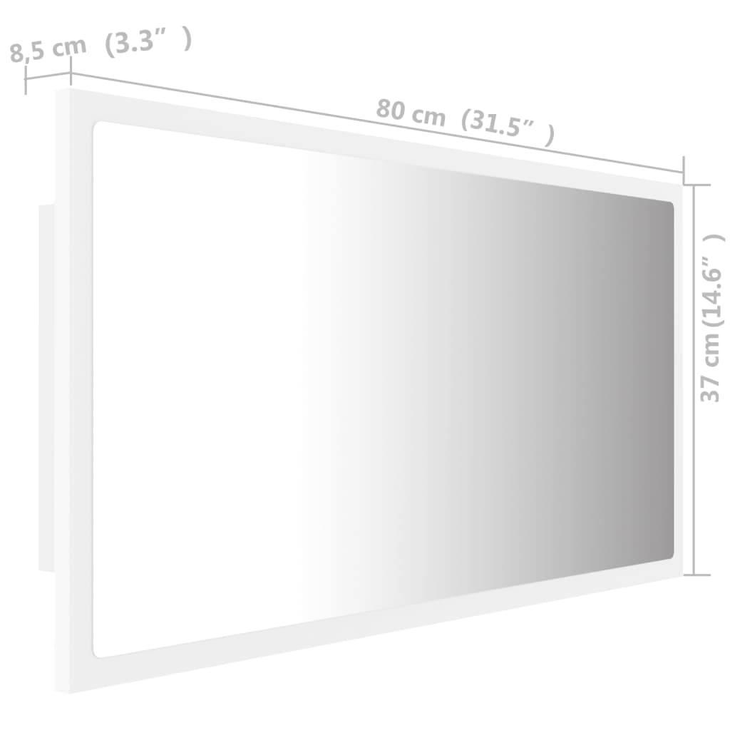 Badkamerspiegel LED 80x8,5x37 cm acryl