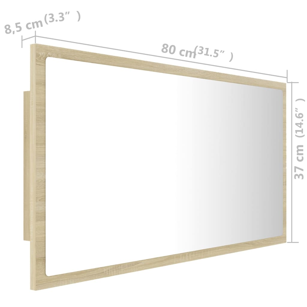 Badkamerspiegel LED 80x8,5x37 cm acryl