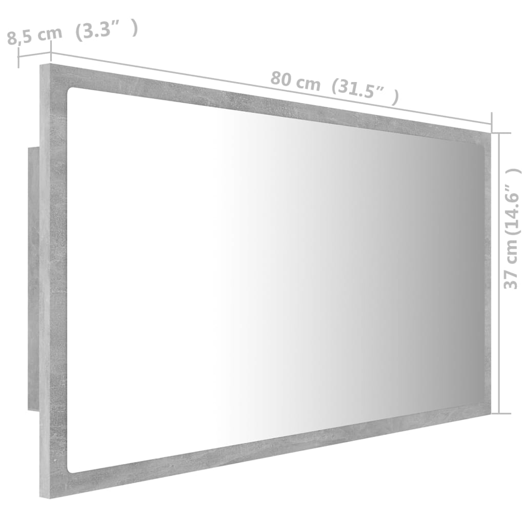 Badkamerspiegel LED 80x8,5x37 cm acryl