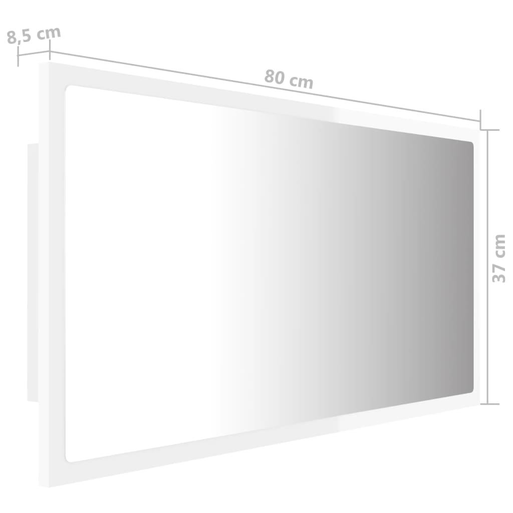 Badkamerspiegel LED 80x8,5x37 cm acryl