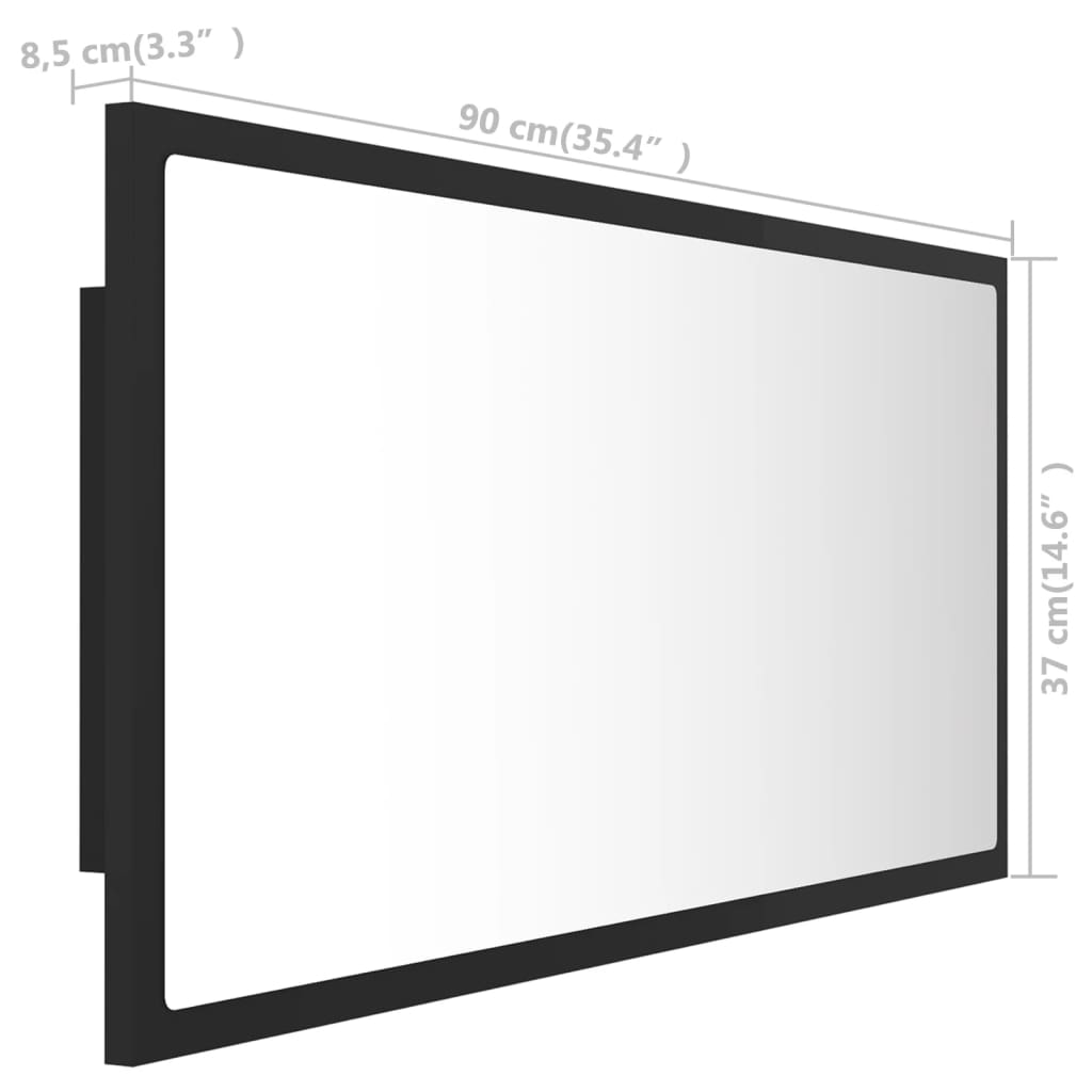 Badkamerspiegel LED 90x8,5x37 cm acryl