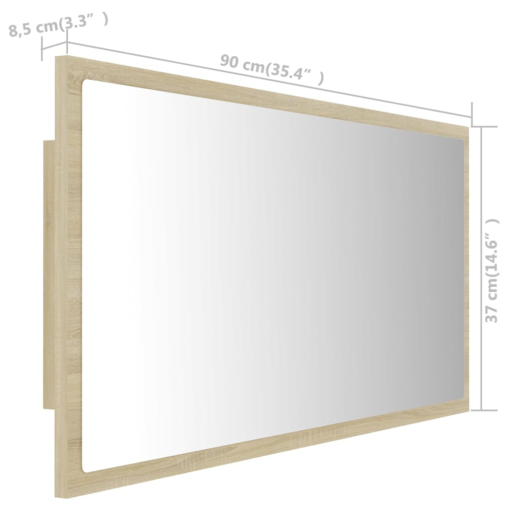 Badkamerspiegel LED 90x8,5x37 cm acryl