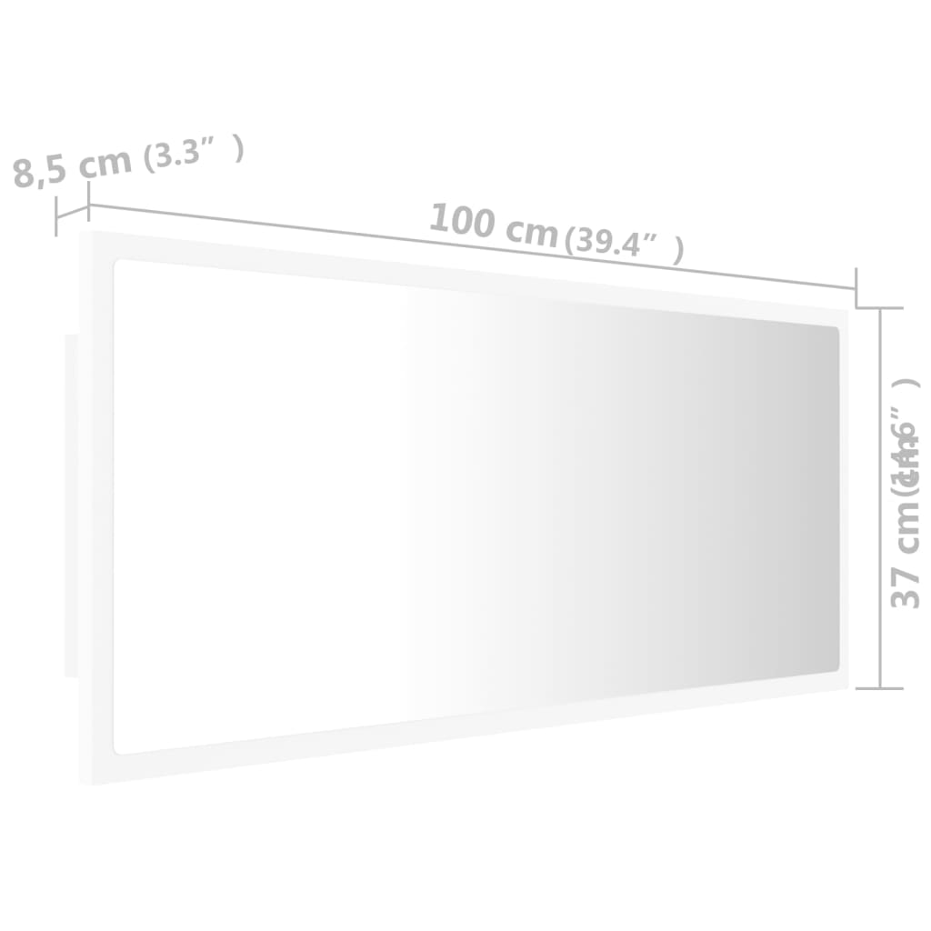 Badkamerspiegel LED 100x8,5x37 cm acryl eikenkleurig