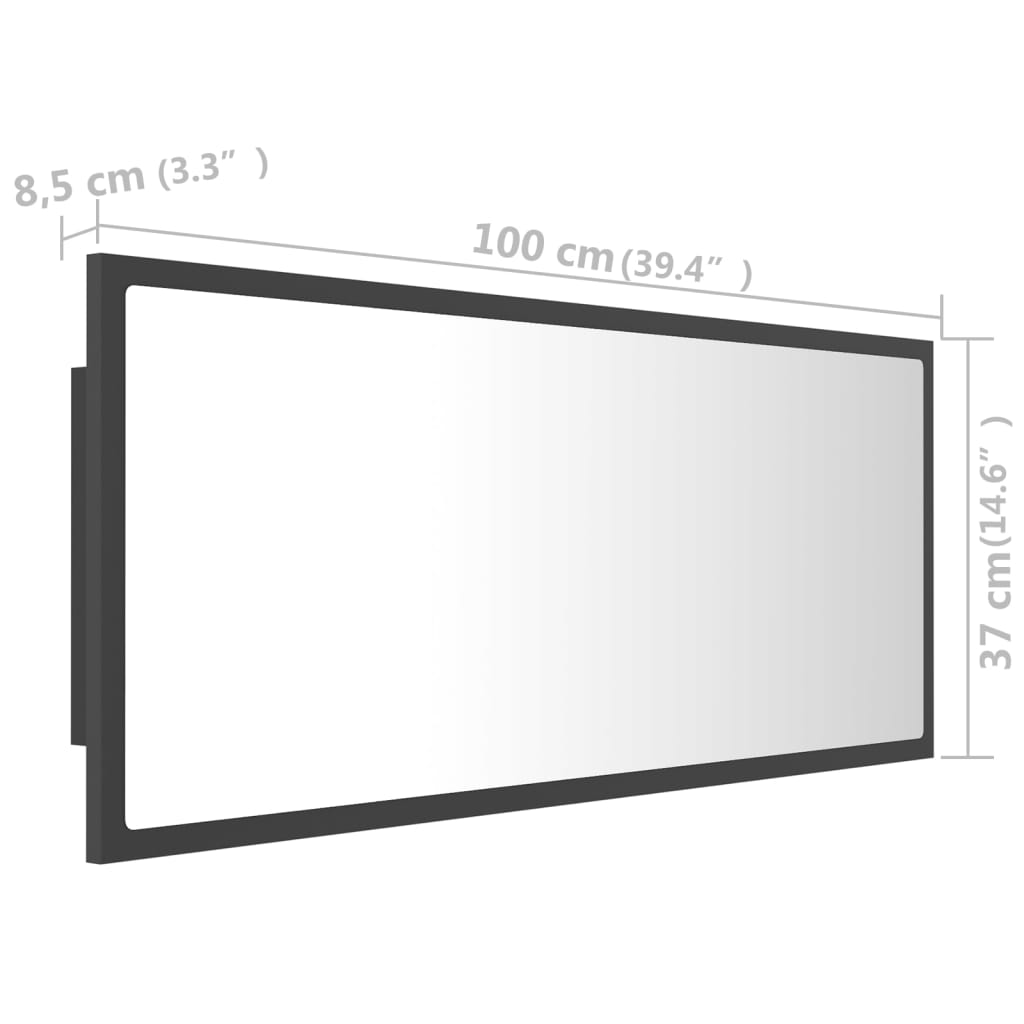 Badkamerspiegel LED 100x8,5x37 cm acryl